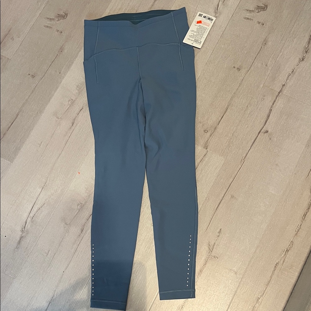 lululemon athletica Blue Leggings - swift speed HR tight 28" ribbed size 8 blue
